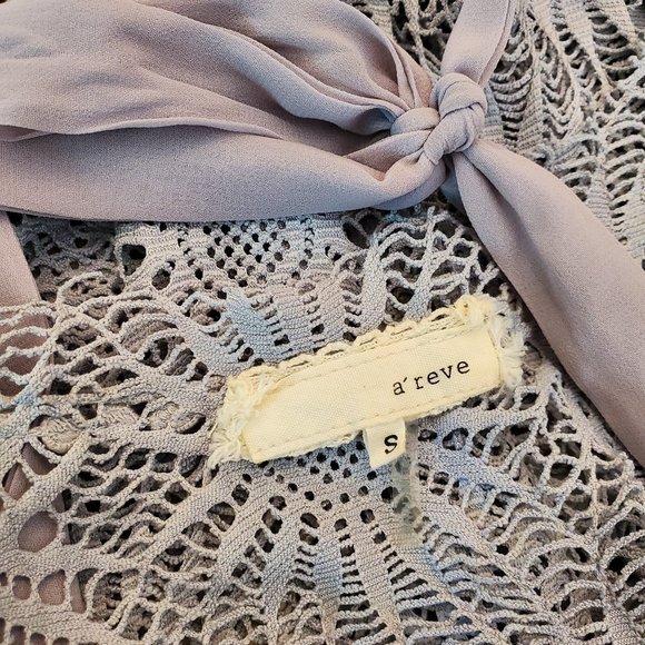Purple Gray a'reve lace dress with bow - Picture 12 of 13